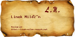 Linek Milán névjegykártya